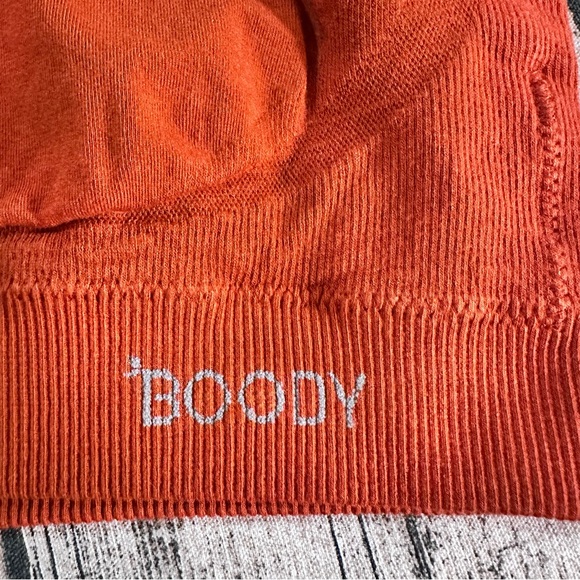 Lot of 2 Boody Bamboo Bras: Wireless Orange Bralette & Black Sports Bra, Medium - Picture 3 of 8